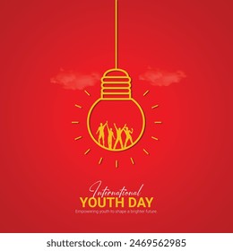 International Youth Day creative ads Design. Youth Day icon isolated on Template for background. Youth Day ads Poster, vector, illustration, August 12. Important day