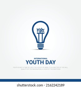 International youth day, Creative concept, 3D illustrations. 