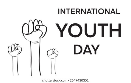 international youth day fist friendship community global drawing element black color design graphic togetherness happy international Youth Day awareness freedom event international Youth Day community