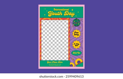 International Youth Day Flyer. International Youth Day, poster, celebration, people, community, banner, social, celebrate, august, day, international, youth, holiday