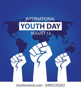 International Youth day greeting Vector Illustration.12 august International Youth day. Creative concept