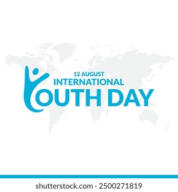 International Youth Day held on 12th of August, International Youth Day stock illustration and editable template. eps file.