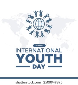 International Youth Day held on 12th of August, International Youth Day stock illustration and editable template. eps file.