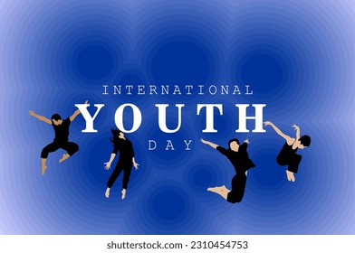 International youth day Holiday concept. Template for background, banner, card, poster, t-shirt with text inscription