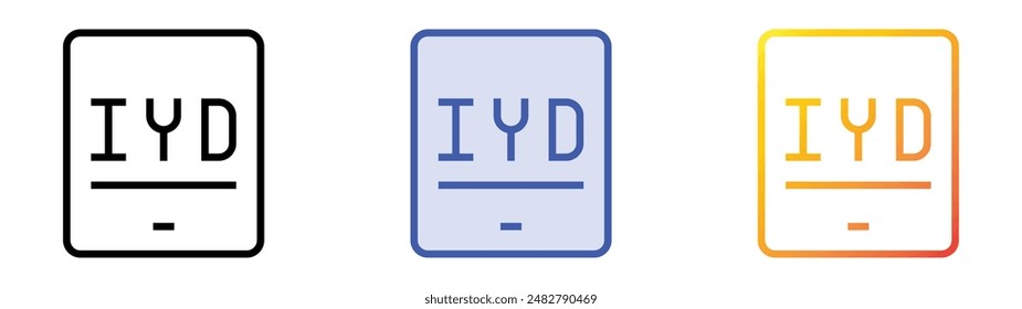 international youth day icon. Linear, Blue Fill and Gradient Style Design Isolated On White Background