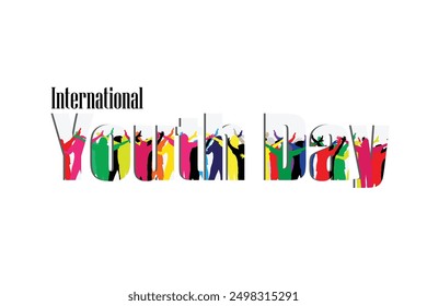 International Youth Day illustration vector. Colorful of youth teenager for Happy Youth Day concept, International Youth Day banner.