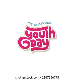International Youth Day lettering and colorful typography greeting card Design For International Youth Day Celebration In 12 August. Creative concept for Youth and Friendship Day Poster, Banner Design