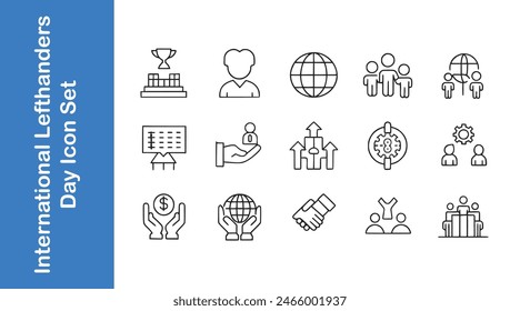 International youth day line icon set with vector collections.