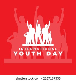 international youth day  logo for poster template design vector icon illustration