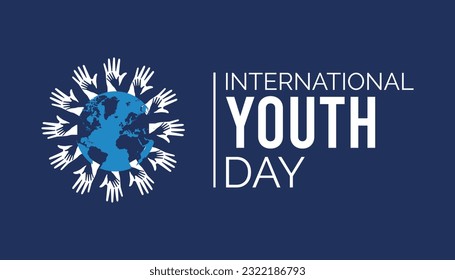 International youth day is observed every year in August 12. banner, Holiday, poster, card and background design.