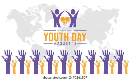 International Youth Day is observed every year on August.banner design template Vector illustration background design.