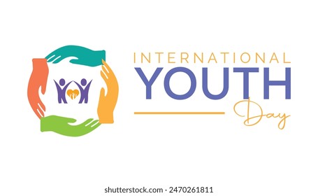 International Youth Day is observed every year on August.banner design template Vector illustration background design.