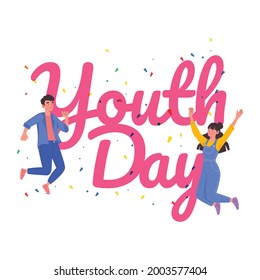 International Youth day poster campaign. good for greeting card, background, wallpaper, print, tshirt, flyer