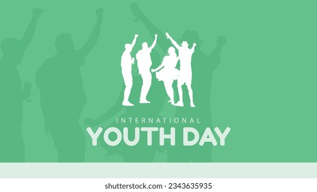 Día Internacional de la Juventud. Ilustración vectorial de la gente divirtiéndose. 12 de agosto. Adecuado para banners, plantillas, tarjetas de felicitación, etc.