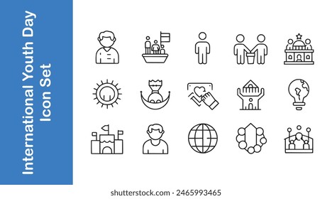 International Youth Day with vector collections. 