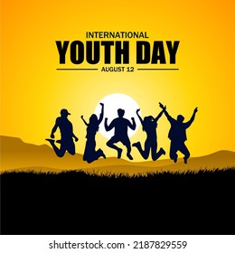 International Youth day vector illustration. Suitable for Poster, Banners, campaign and greeting card.