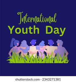 International Youth Day Vector Illustration. Youth Day for banner, brochure, flyer, greeting, invitation card