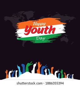 International Youth day,12 August. Happy Youth Day. poster, banner, Vector illustration.