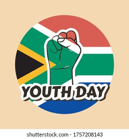 
International Youth day,juni 16 , vector hand clenched vector ilustration
concept vector vintage youth day south africa with map 
