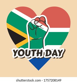 
International Youth day,juni 16 , vector hand clenched vector ilustration
concept vector vintage youth day south africa with map 
