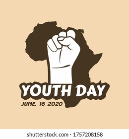 
International Youth day,juni 16 , vector hand clenched vector ilustration
concept vector vintage youth day south africa with map 
