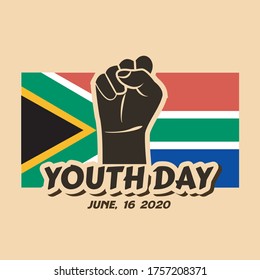 International Youth day,juni 16 , vector hand clenched vector ilustration
concept vector vintage youth day south africa with map 