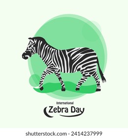 International Zebra Day vector, illustration. Flat design. Flyer design.