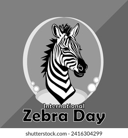 International Zebra Day vector, illustration. Flat design. Flyer design.
