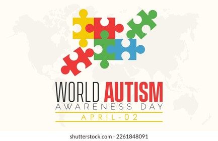 internationally recognized Annual awareness concept of World Autism Awareness Day. Health concept of April 02
