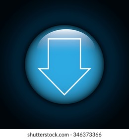 Interner download round icon design, vector illustration graphic