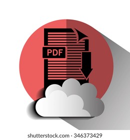 Interner download round icon design, vector illustration graphic