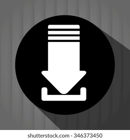 Interner download round icon design, vector illustration graphic