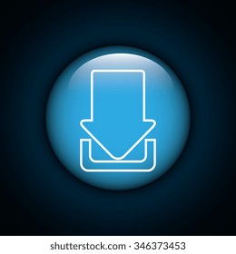 Interner download round icon design, vector illustration graphic