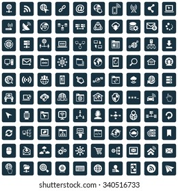 internet 100 icons universal set for web and mobile
