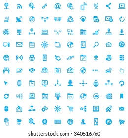 internet 100 icons universal set for web and mobile
