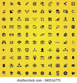 internet 100 icons universal set for web and mobile
