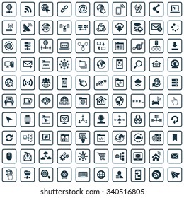 internet 100 icons universal set for web and mobile
