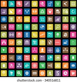 internet 100 icons universal set for web and mobile
