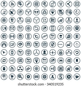 internet 100 icons universal set for web and mobile
