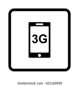 internet 3g  - black vector icon