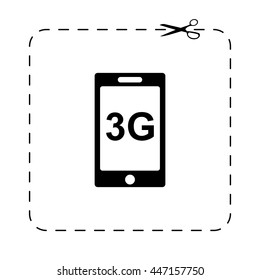 internet 3g -  black vector icon