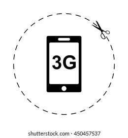 internet 3g  - black vector icon