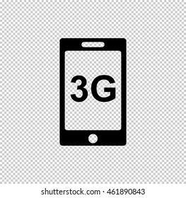 internet 3g  - black vector icon