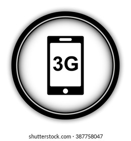 internet 3g - vector icon; round  button with shadow