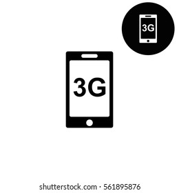internet 3g  - white vector icon