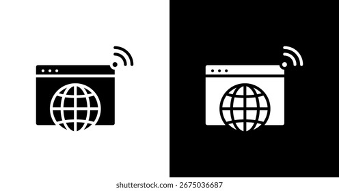 Acceso a Internet Icono Blanco Colección