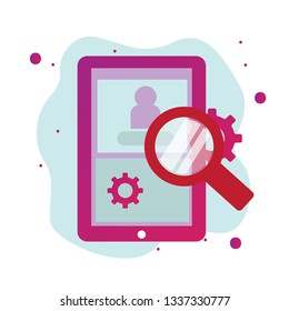 Internet Account search flat vector Illustration