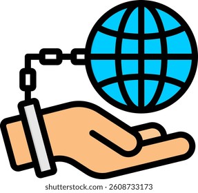Internet Addiction Icon Lineal Color Vector Illustration