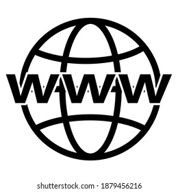 Internet address icon. Modern flat globe sign. Trendy www vector network symbol for website designs, buttons for mobile apps. Online logo, internet illustration