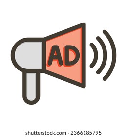 Internet Ads Vector Thick Line Filled Colors Icon For Personal And Commercial Use.
